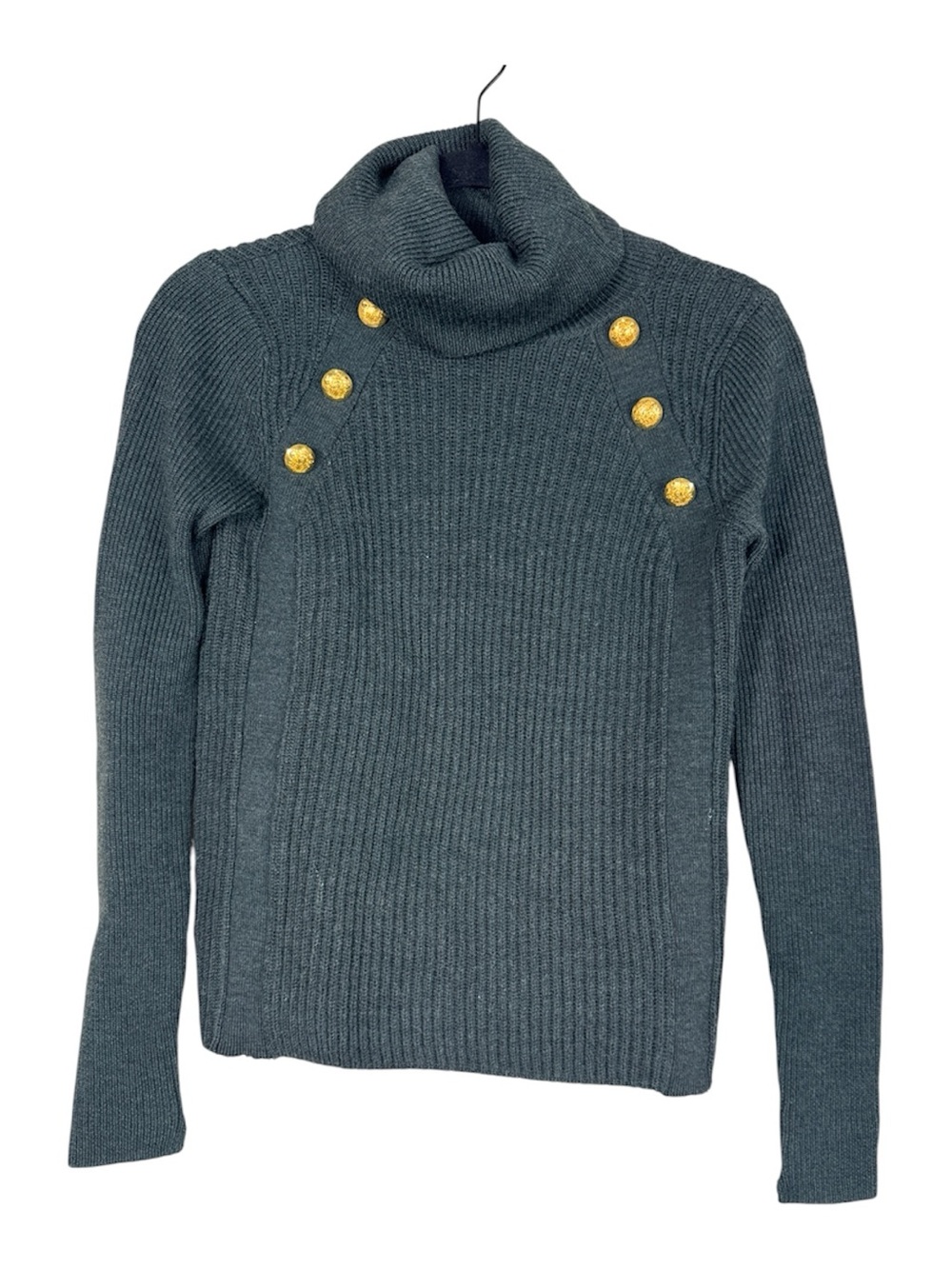 Veronica Beard Merino Wool Green Turtleneck Sweater Womens XS Luxury Fall